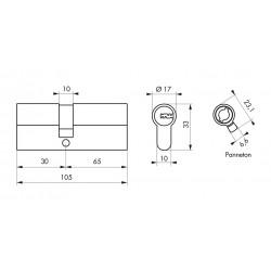 Thirard Cylindre de serrure 17796 30x65mm en boîte Thirard Kobleo