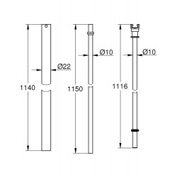 Grohe Rallonge colonne de douche 114cm chromé Grohe Kobleo