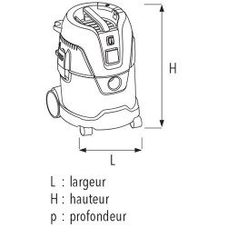 Sidamo Aspirateur DCP 25 cuve polyéthylène 1250W 20L Sidamo Kobleo