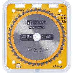 DeWalt Lame de scie circulaire DT1953 D216mm 40 dents DeWalt Kobleo