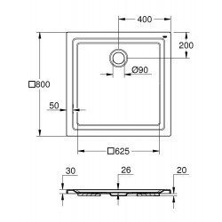 Grohe Receveur de douche en acrylique 80x80cm blanc alpin Grohe Kobleo
