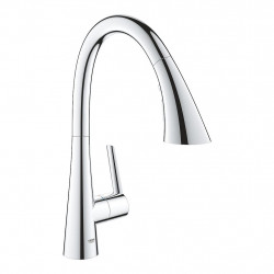 Grohe Mitigeur évier Zedra monocommande 3 jets bec pivotant chromé Grohe Kobleo