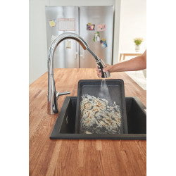 Grohe Mitigeur évier Zedra monocommande 3 jets bec pivotant chromé Grohe Kobleo Grohe Mitigeur évier Zedra monocommande 3 jets bec pivotant chromé Grohe Kobleo