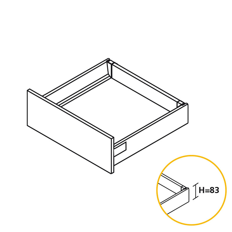 Emuca Kit tiroir cuisineVantage-Q H83mm prof 450mm fermeture amortie Acier B Kobleo Emuca Kit tiroir cuisineVantage-Q H83mm prof 450mm fermeture amortie Acier B Kobleo