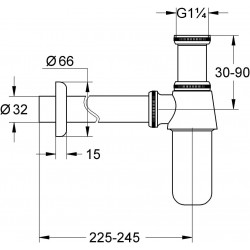 Grohe Siphon 1 1/4" pour Lavabo chromé Grohe Kobleo