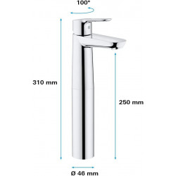 Grohe Mitigeur lavabo Start Edge monocommande taille XL chromé Grohe Kobleo