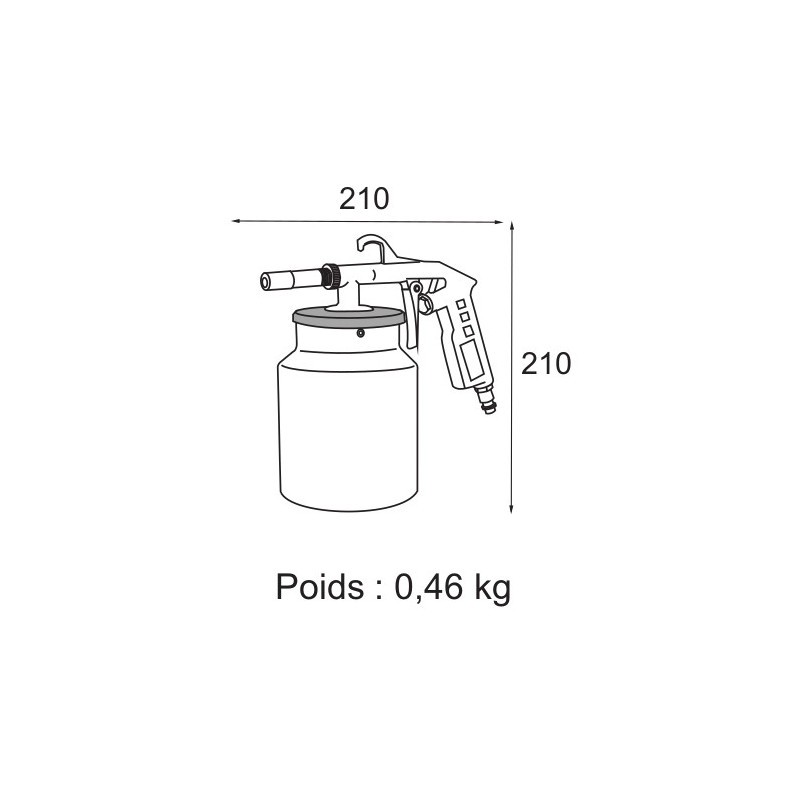 Lacme Pistolet de sablage à godet pneumatique 1L calibre sable 0,1-0,2 Lacme Kobleo Lacme Pistolet de sablage à godet pneumatique 1L calibre sable 0,1-0,2 Lacme Kobleo