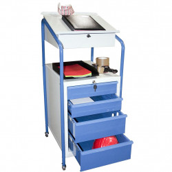 Fimm Pupitre d'atelier mobile 1 bloc tiroirs 4 roulettes Diam 50 mm Kobleo