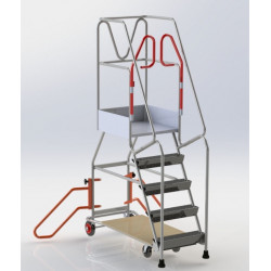 Fimm Escabeau rayonnage 5 marches à immobilisation automatique Kobleo