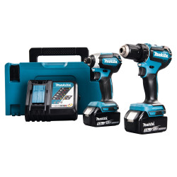 Makita Pack Perceuse visseuse et visseuse à chocs DLX2289TJ 18V coffret makpac3 Makita Kobleo
