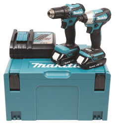 Makita Pack Perceuse visseuse et visseuse à chocs DLX2220AJ 18V coffret makpac3 Makita Kobleo