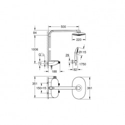 Grohe Colonne douche thermostatique Rainshower SmartControl360 26250000 Grohe Kobleo