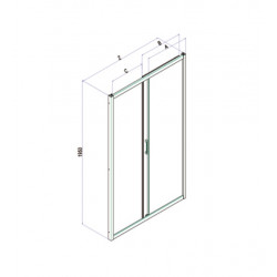 Samo Porte douche coulissante 2 panneaux 137-141cm CEE ART Kobleo