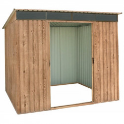 Duramax Abri de jardin Skylight en métal imitation bois 4,84m2 8x6 Duramax Kobleo