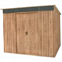 Duramax Abri de jardin Skylight en métal imitation bois 4,84m2 8x6 Duramax Kobleo