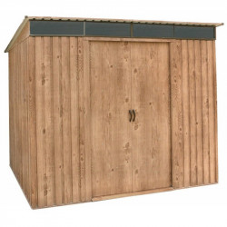 Duramax Abri de jardin Skylight en métal imitation bois 4,84m2 8x6 Duramax Kobleo