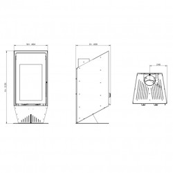 Solzaima Poêle à bois TEK Wall Eco 7,3kW bûches 2kg/h Solzaima Kobleo