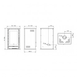 Solzaima Poêle à bois M1 Eco 7,3kW bûches 2kg/h Solzaima Kobleo