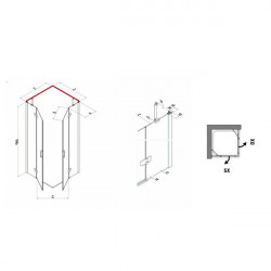 Samo Paroi douche d'angle ouverture pivotante 85-875cm Version droite Grand Kobleo