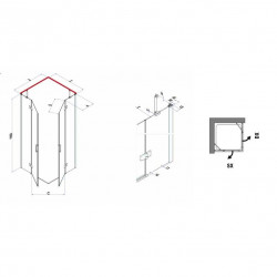 Samo Paroi douche d'angle ouverture pivotante 85-875cm Version gauche Grand Kobleo