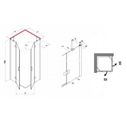 Samo Paroi douche d'angle ouverture pivotante 115-1175cm transparent Droite Kobleo