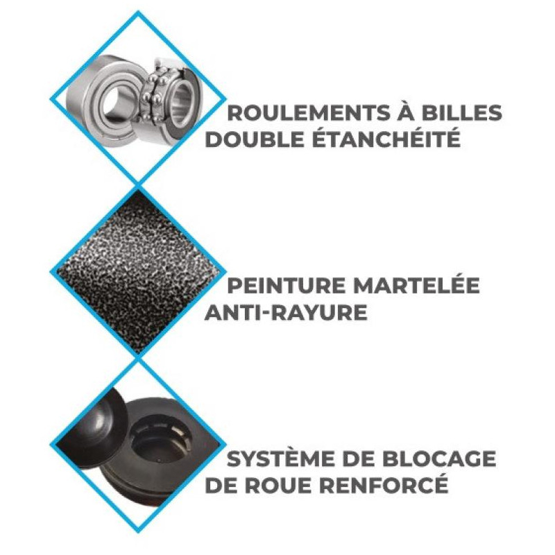 Stockman Diable HT300/LUK2-RG bavette fixe et repliable 300kg roues gonflables Kobleo Stockman Diable HT300/LUK2-RG bavette fixe et repliable 300kg roues gonflables Kobleo