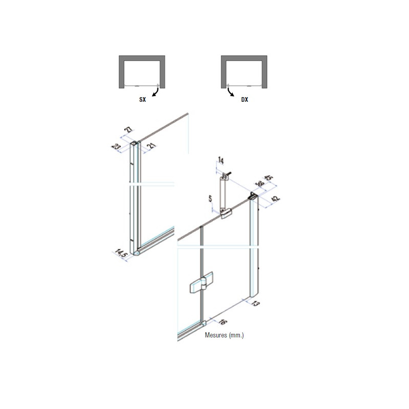 Samo Paroi douche panneau pivotant 1005-104cm Droite GRAND POLARIS Kobleo Samo Paroi douche panneau pivotant 1005-104cm Droite GRAND POLARIS Kobleo