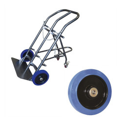 Stockman Diable porte 2 bouteilles SAC200-RSB 200kg roues caoutchouc bleu Kobleo