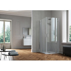 Samo Paroi douche d'angle ouverture pivotante 115-1175cm Version droite Pol Kobleo