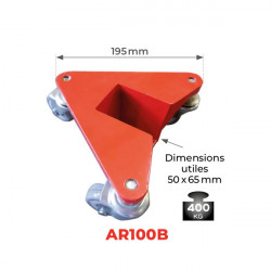 Stockman 4 Coins roulants AR100B aluminium 400kg dimensions utiles 50x65mm Kobleo