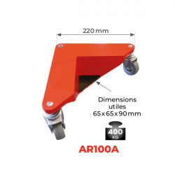 Stockman 4 Coins roulants AR100A aluminium 400kg dimensions utiles 65x65x90mm Kobleo