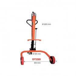 Stockman Chariot porte-fût DT250 220L rebord 250kg largeur 610mm Kobleo