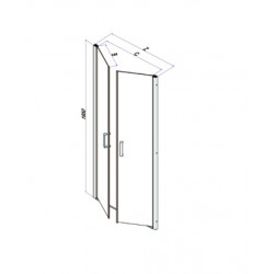 Samo Porte douche abattant Saloon 96 100cm POLARIS Kobleo