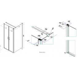 Samo Porte douche abattant Saloon 96 100cm POLARIS Kobleo