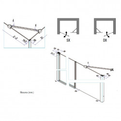 Samo Porte douche pivotante paroi fixe ligne 97 101cm POLARIS Kobleo
