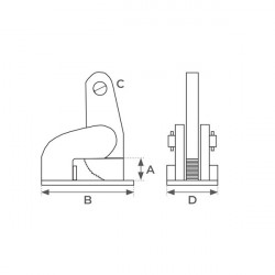 Stockman Pince à tôle plate THK30 prise horizontale 3000kg ouverture 100mm Kobleo