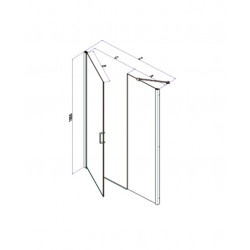 Samo Porte douche pivotante paroi fixe ligne 117-121cm Droite POLARIS Kobleo