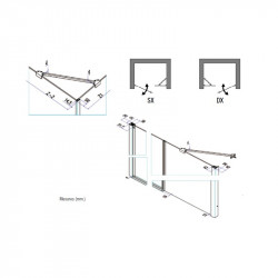 Samo Porte douche pivotante paroi fixe ligne 157 161cm Droite POLARIS Kobleo