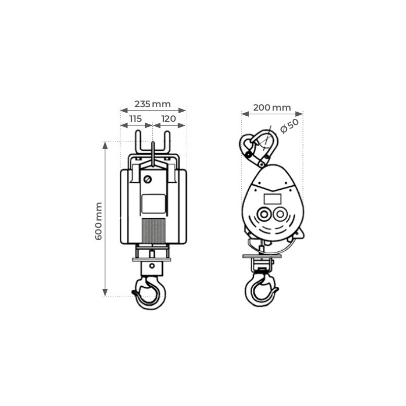 Stockman Treuil à câble électrique LES-M500 500kg 2kW 220V monophasé Kobleo Stockman Treuil à câble électrique LES-M500 500kg 2kW 220V monophasé Kobleo