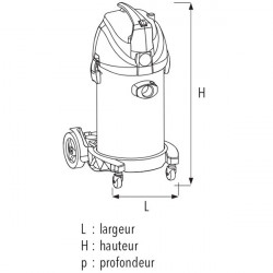 Sidamo Aspirateur eau et poussières JET 30 i cuve inox 1450W 38L Kobleo