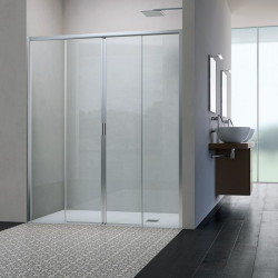 Samo Porte douche coulissante 4 panneaux 156-160cm mat AMERICA QUATTRO SP Kobleo