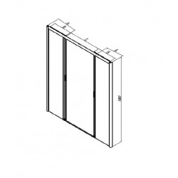 Samo Porte douche coulissante 4 panneaux 156-160cm mat AMERICA QUATTRO SP Kobleo