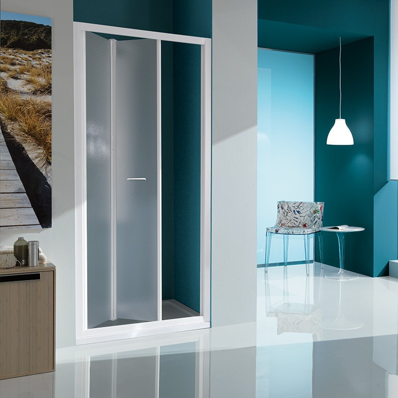 Samo Porte de douche pliante 96 102 cm profilés blanc verre transparent EUR Kobleo