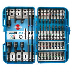 Leman Coffret de douilles 1/4" avec embouts impact 42 pièces Leman Kobleo