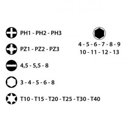 Leman Coffret de douilles 1/4" avec embouts 36 pièces Leman Kobleo