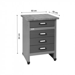 Kupper Desserte 4 tiroirs bleu marine Kupper Kobleo