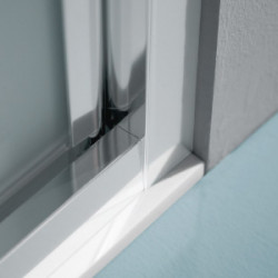 Samo Porte douche pivotante paroi fixe ligne 96 102cm Profilés blanc EUROPA Kobleo