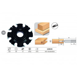 Leman Fraise à rainer extensible D120x30mm Ep.5 à 9,5mm Z4+4 Hm Leman Kobleo