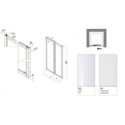 Samo Porte douche coulissante 2 panneaux 159-165cm Ht 200cm profilé blanc E Kobleo