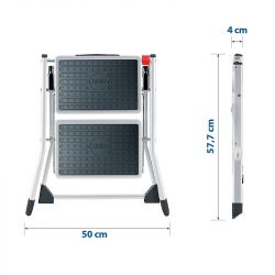 Hailo Marchepied 2 marches extraplat Ht d'accès 225cm blanc Mini Hailo Kobleo